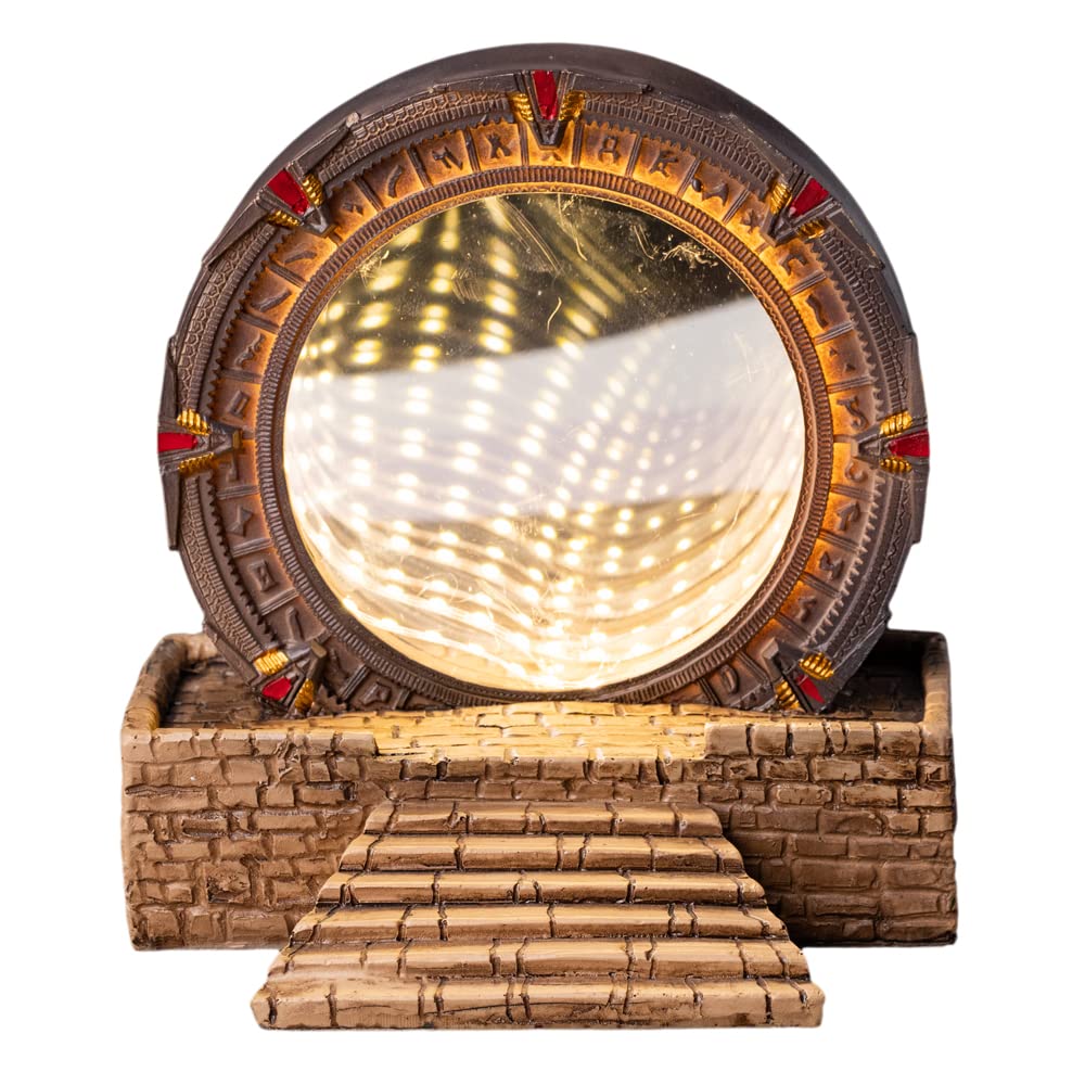 Karc Stargate Mirror Infinity Mirror Tunnel Stargate Model Figure Time Tunnel Merchandise Night Light Table Lamp Desktop Decoration Gift for Children and Adults with Ligh Karc