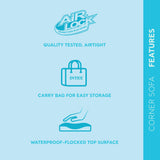 Intex 68575EP Inflatable Corner Sofa: L-Shaped – Indoor Use – 2-in-1 Valve – 880lb Weight Capacity – 101” x 80” x 30” Intex