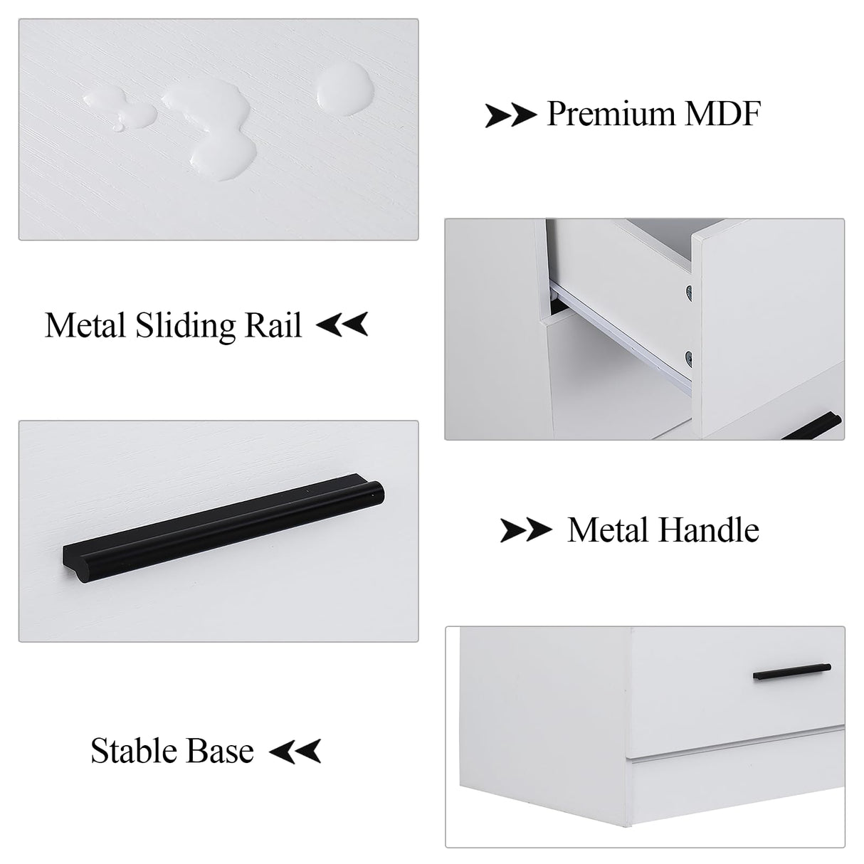 Gyfimoie 4 Drawers Dresser with Power Outlet, Chest of Drawers with LED Light, White Dresser Organizer with Open Storage Cubby, Modern Nightshatnd for Bedroom, Living Room, Entryway, Hallway Gyfimoie