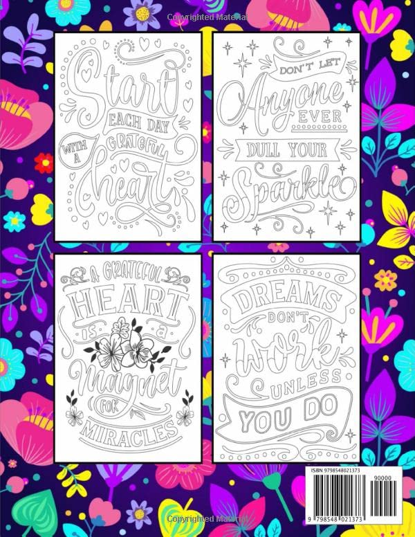 Easy Inspirational Coloring Book for Adults: Good Vibes Only: Simple Positive Motivational Quotes for Stress Relief and Relaxation