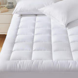 CozyLux Queen Size Mattress Pad Pillow Top Cotton Cooling Mattress Topper 8-21" Deep Pocket Mattress Cover Quilted Fitted Cooling 450GSM Mattress Protector (60x80 inch,White) CozyLux