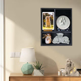 Sofunii Pet Memorial Shadow Box with Shelves for Dogs or Cats,Solid Wood Pet Memory Keepsake Box for as Loss Remembrance-Black Sofunii