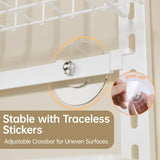 Delamu Adjustable Cabinet Door Organizer, 8-Tier Hanging Spice Rack Organizer, Metal Over the Door Pantry Organizer, Pantry Organizers and Storage Shelves for Kitchen Bathroom Laundry Room, White Delamu