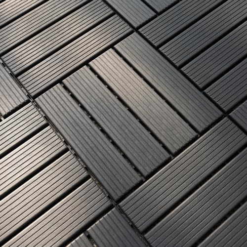 Deck Tiles, 44-Pack Patio Deck Tiles, 11.8" x 11.8" Square Waterproof Outdoor All-Weather Use for Balcony Backyard Patio Deck Tiles (Gray 44-Pack) Kang Share