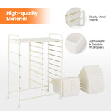Giantex 15 Drawers Rolling Cart, Classroom Organizers, Storage Cart with Wheels, for Teacher Office Home School Supplies Tool Craft Art Paper Giantex
