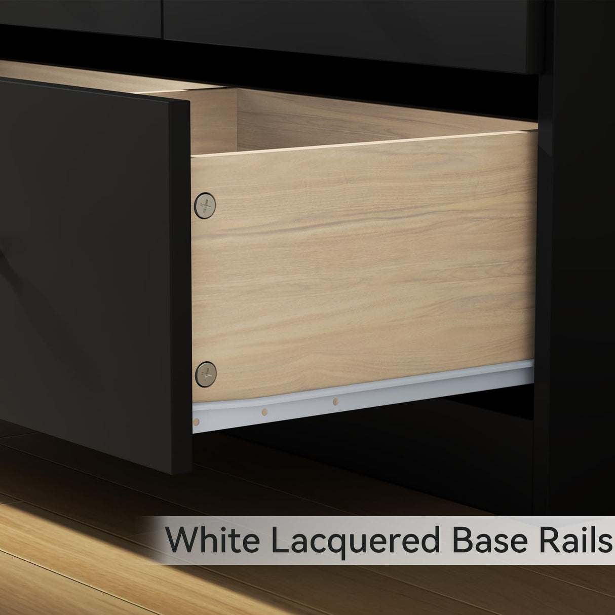 63'' Long Dresser for Bedroom, Double Wide Dresser 6 Drawer Dresser with 14 Organized Compartments, Modern Black Wood Dresser 6 Drawer with Glass Handles, Extra Large Chest of Drawers for Bedroom Gyfimoie