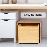 Kids Table and Chair Set, Montessori Weaning Table and Chair,Natural Bamboo Small Desk Chair,Toddler Activity Table and Chair Set for 1-3 Year Old Kids Dinner,Reading,Playing Toys, CPC Certified Ollieroo