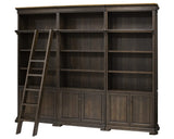Martin Furniture Bookcase Wall with Wood Ladder, Brown, IMSA4094-KIT Martin Furniture