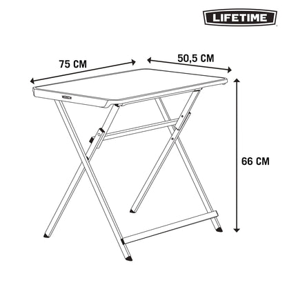 Lifetime Small Folding Table, Personal TV Tray - Portable - great for Kids, Camping, Cards, or Laptops - Plastic Black 30 Inch (80623) - WoodArtSupply