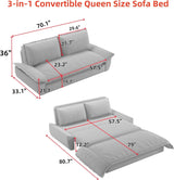 CAPCAEK 70.1" Queen Pull Out Sofa Bed, Pullout Sofabed, 3 in 1 Convertible Sleeper Couch, Velvet Loveseat Futon with 2 Soft Pillows for Living Room, Apartment, Small Space (Black, 70.1'') CAPCAEK