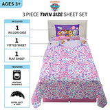 Paw Patrol Girls Kids Bedding Super Soft Microfiber Sheet Set, Twin, (Official) Nickelodeon Product By Franco Franco