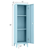 MIOCASA Metal Cabinet Home Office Storage Cabinets with Doors and Shelves Lockable 3 Door File Cabinet Organizer Coat Lockers for Kids (Blue) MIOCASA
