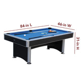 Hathaway Maverick II 7-Foot Pool and Table Tennis Multi Game with Blue Felt and Black Table Tennis Surface. Includes Cues, Paddles and Balls Hathaway