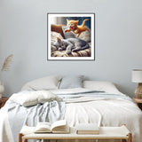 FHBUBPUP Cat Diamond Art Kits for Adults - Diamond Painting Kits for Adults Beginners - DIY Full Drill Round Diamond Dot Gem Art, Craft Gift Suitable for Home Wall Decoration 12×12Inch FHBUBPUP