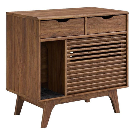 Modway EEI-6796-WAL Render Cat Cabinet, Walnut Modway