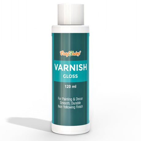 CrafTreat Gloss Varnish - Clear Acrylic Varnish for Oil Painting, Canvas, Wood - 120 ml CrafTreat