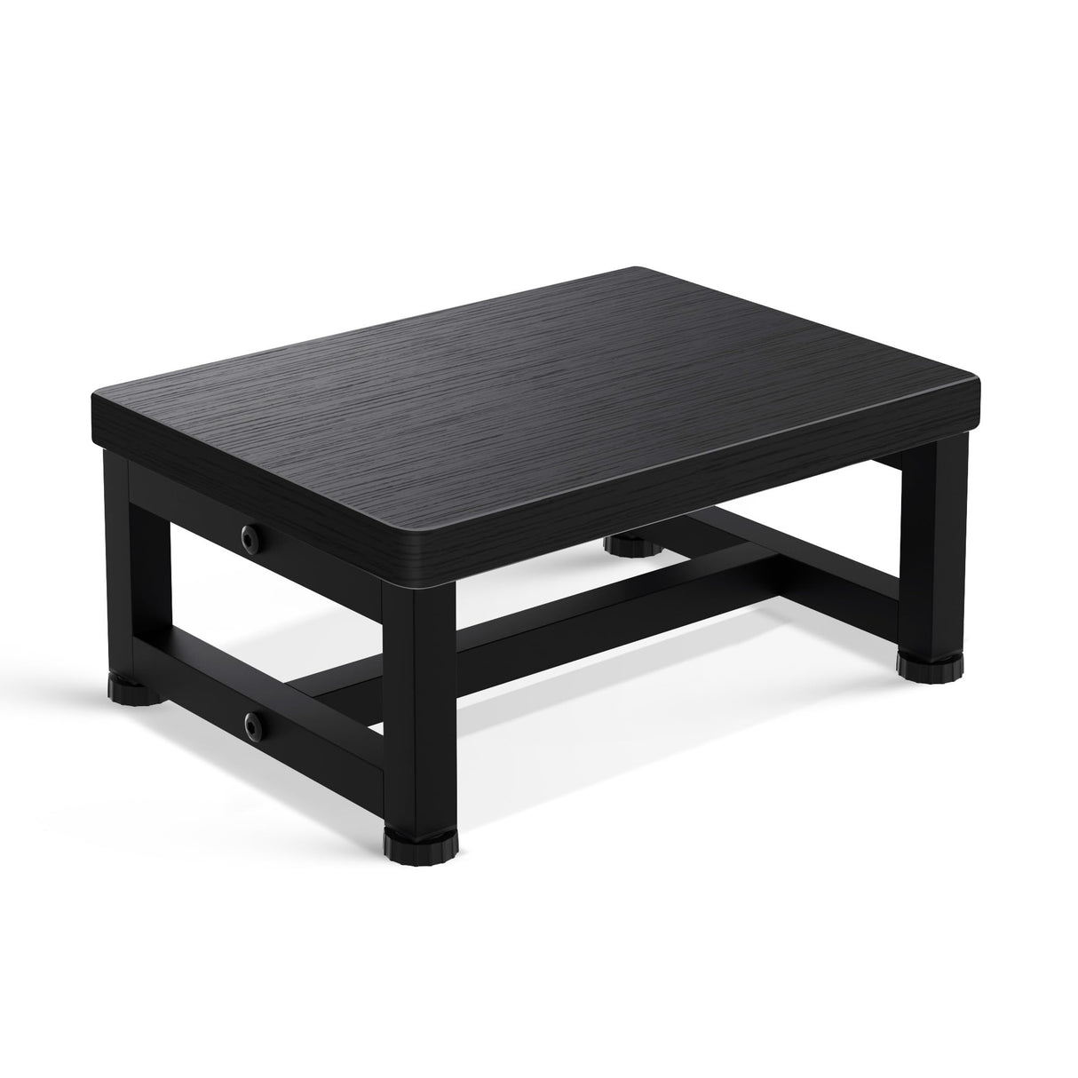 Step Stools for Adults Kids, Sturdy Wooden Stepping Stools with 450LB Capacity, Anti-Slip Bed Steps Stool for High Beds, Foot Stool One Step Stool for Kitchen Bathroom Bedroom, Black STAFOPO