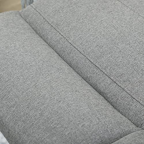 HOMCOM 2 Seater Recliner Sofa with Manual Pull Tab, Fabric Reclining Sofa, RV Couch, Home Seating, Gray HOMCOM