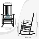 MAMIZO Wooden Rocking Chair Outdoor with High Back,Indoor, Oversized, Easy to Assemble for Garden,Lawn, Balcony, Backyard,Porch,Wooden Porch Rocker MAMIZO