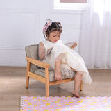 Kid Chair Sofa ,Upholstered Armrest Chair with Solid Wood Structure and Linen Fabric for Kids Gift ( Dark Grey,Light Grey) (Light Grey) BabyLand