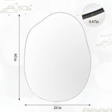 HARRITPURE Irregular Wall Mirror 26"x40" Black Asymmetrical Bathroom Mirror Wood Framed Modern Decorative Vanity Mirrors for Bedroom Living Room Entryway HARRITPURE