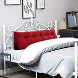 WOWMAX Headboard Pillow Bed Wedge Pillow for Headboard Bolster Pillow for Bed Back Pillow for Sitting in Bed Wedge Pillow Headboard for Day Bed Bunk Bed with Removable Cover, (59x8x20inch, Red) WOWMAX