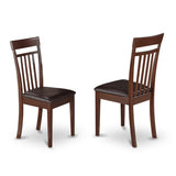East West Furniture CAC-MAH-LC Capri Kitchen Dining Chairs - Faux Leather Upholstered Solid Wood Chairs, Set of 2, Mahogany East West Furniture