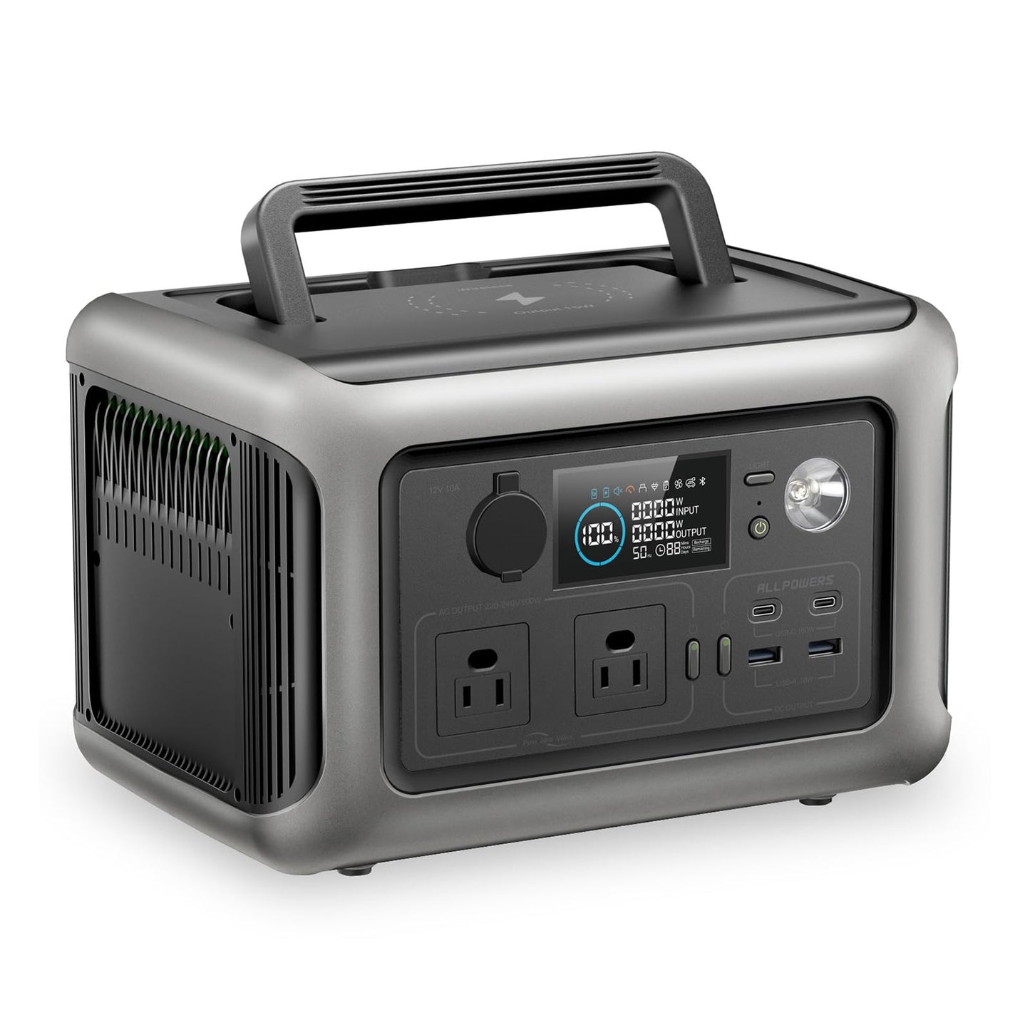 ALLPOWERS 299Wh 600W Portable Power Station R600, LiFePO4 Battery Backup with UPS Function, 1 Hour to Full 400W Input, MPPT Solar Generator for Outdoor Camping, RVs, Home Use - WoodArtSupply