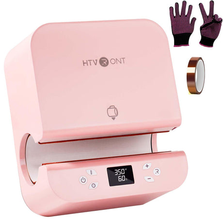 HTVRONT Auto Tumbler Heat Press Machine - Mug Heat Press Heat Up Fast & Even, Professional Tumbler Press High-Security for 2.95-3.18inch Sublimation Tumblers, Cups, Glasses and Mugs (Pink) HTVRONT