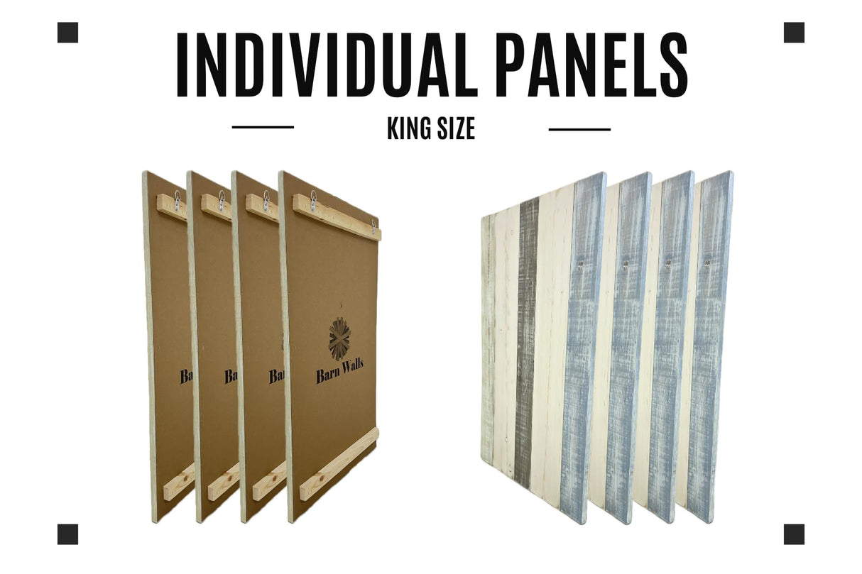Barn Walls Solid Wood Headboard King Size Farmhouse with Smooth Natural Wood Grain, Handcrafted Wall-Mounted Panel Head Board, Adjustable Height, Modern Farmhouse Bedroom, Built to Last Barn Walls