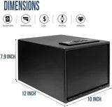 Gun Safe for Handgun with Quick Access Auto Open, Silent Mode, Full Foam Lining, Pistol Safe with Removable Shelf for Nightstand Home Bedside Car Office Use up to 4 Pistols Hosturn