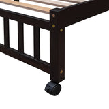 Harper & Bright Designs Twin Over Full Bunk Bed with Storage and Removable Lower Bed in Espresso Harper & Bright Designs