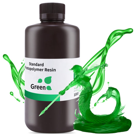 ELEGOO 3D Printer Resin, 405nm Fast UV Curing Standard Photopolymer Resin, High Precision, Non Toxic 3D Resin for Saturn 4/Saturn 3/Mars 5/Mars 4, LCD/MSLA/DLP 3D Printing, Clear Green 1000G Deeplee