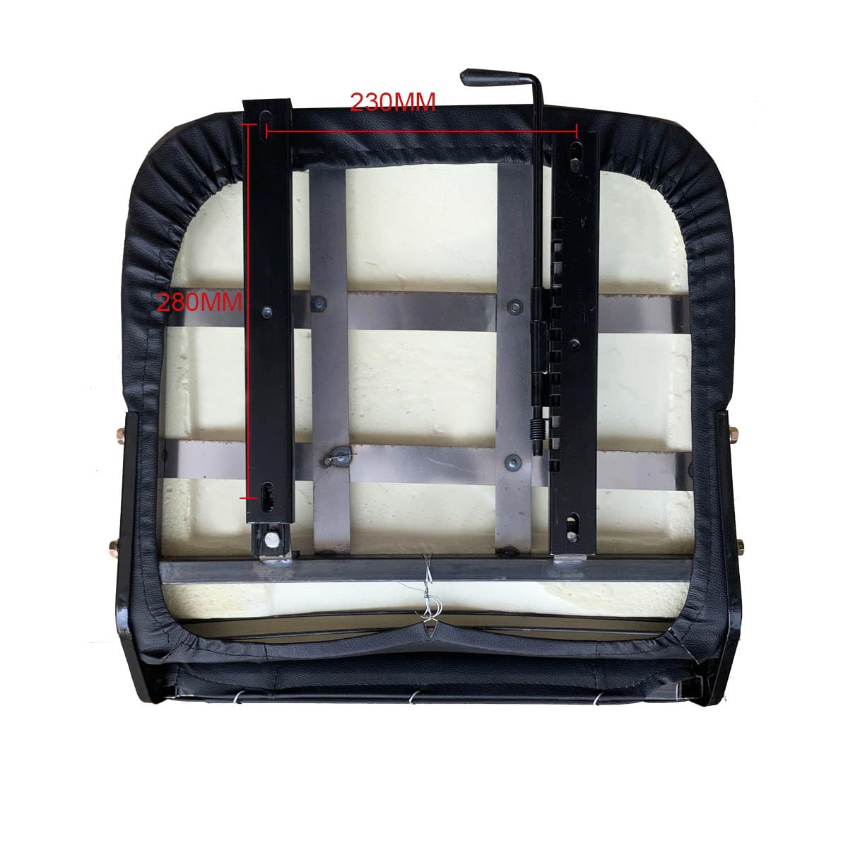 MECUTP Universal Forklift Seat with Adjustable Slide Track and Tool Bag, Tractor Seat Skid Loader Seat Suspension Seat for Excavator Skid Loader Backhoe Dozer Telehandler MECCTP