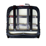 MECUTP Universal Forklift Seat with Adjustable Slide Track and Tool Bag, Tractor Seat Skid Loader Seat Suspension Seat for Excavator Skid Loader Backhoe Dozer Telehandler MECCTP