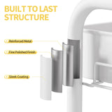 TOOLF 3 Tier Rolling Cart Storage Organizer, Metal Rolling Utility Cart with Wheels, Hooks & Bins Esthetician Craft Art Sturdy Storage with Pegboard for Bathroom, Kitchen, Office, Nursery Diaper TOOLF