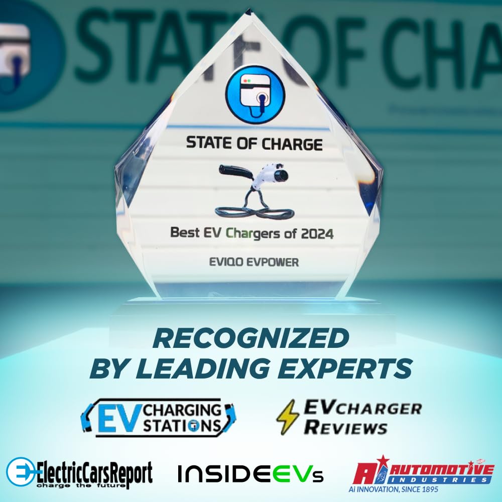 EVIQO Level 2 EV Charger - 48 Amp EV Charger Level 2, 240V Electric Vehicle Charging Stations, EV Level 2 Charger NEMA 14-50/Hardwire EVSE Level 2 Charger, 25' Cord Electric Car Charger Energy Star/UL EVIQO