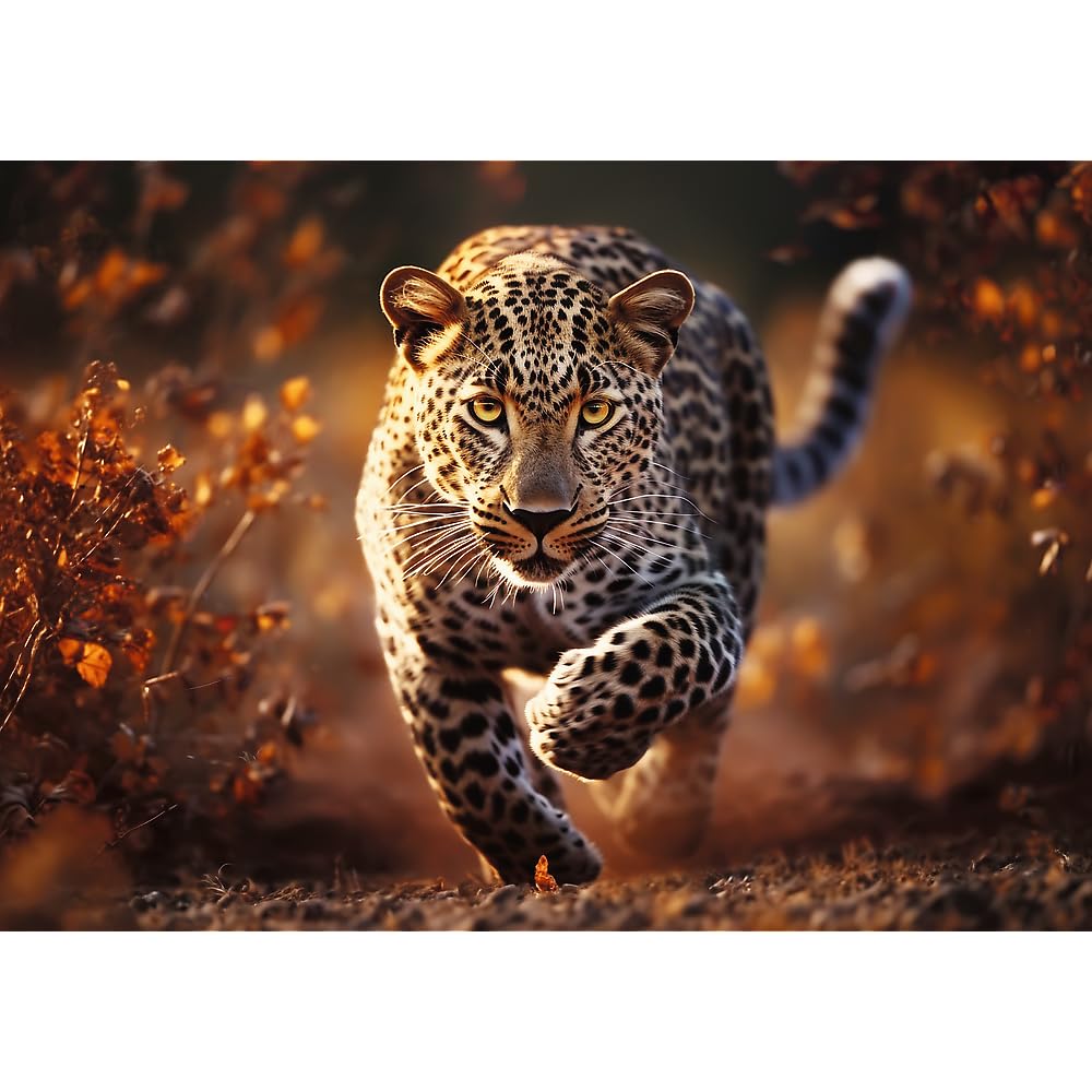 Trefl Wild Leopard 1000 Jigsaw Puzzle Premium Plus Photo Odyssey 27"x19" Unique Photographic Series, Perfect Matching of Elements, for Adults and Children from 12 Years Old Trefl