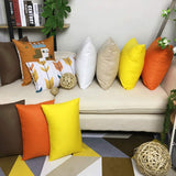 Thmyo 4-Pack 100% Cotton Comfortable Solid Decorative Throw Pillow Case, Square Cushion Cover Pillowcase Sublimation Blank Pillow Covers Christmas DIY Throw Pillowcase for Bed(18x18inch/45x45cm,White) Thmyo