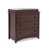 Delta Children Perry 3 Drawer Dresser with Changing Top and Interlocking Drawers, Walnut Espresso Delta Children