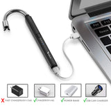 SUPRUS Electric Candle Lighter USB Type C Rechargeable Lighter Steel Shell & Hanging Hook with 360° Flexible Neck (Black) SUPRUS