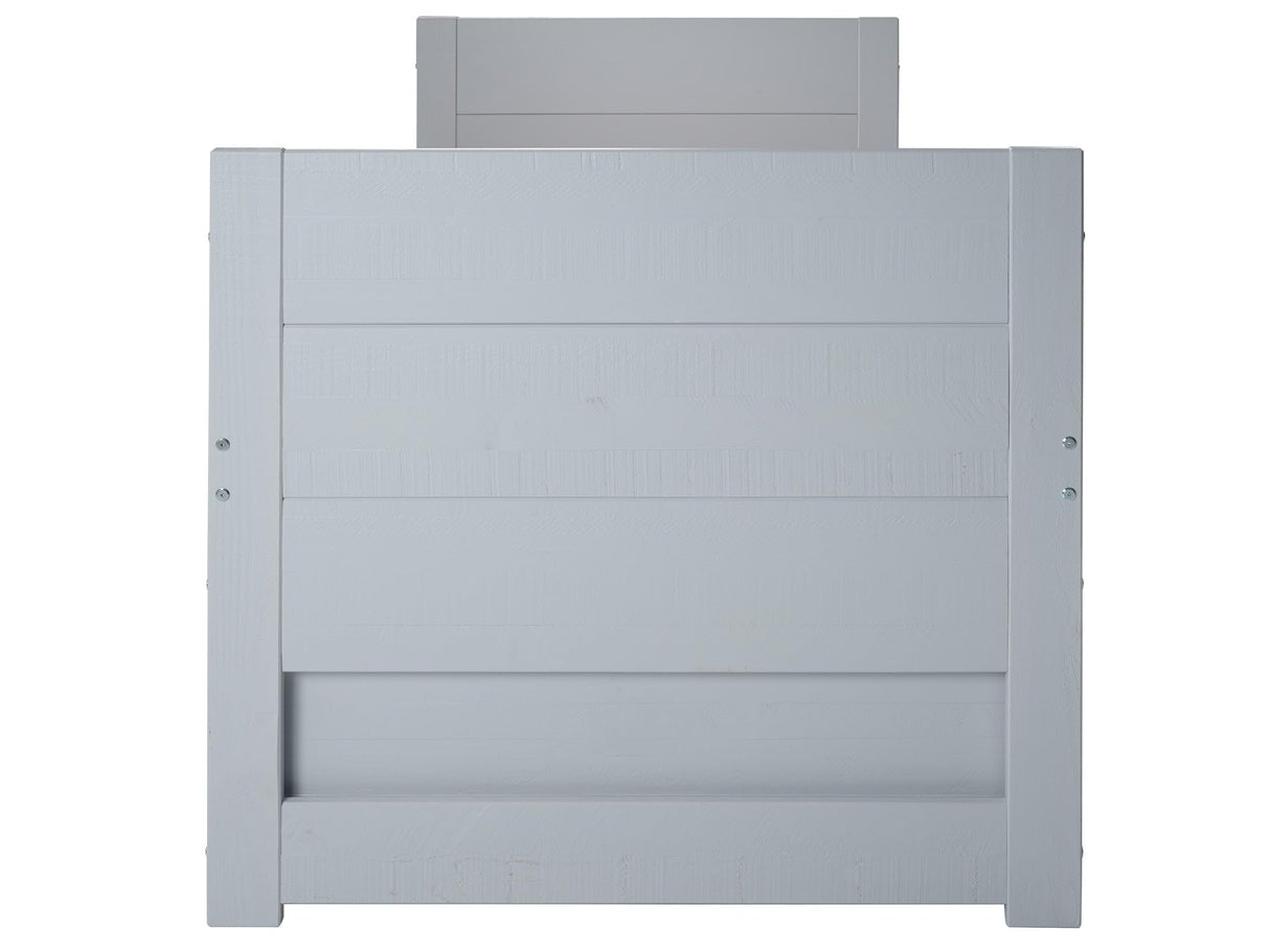 Bedz King All in One Twin Bed with Twin Trundle and 3 Built in Drawers, Breezy Blue Bedz King