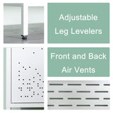 YEEZER Metal Wardrobe, Storage Cabinet with Hanging Rod，Armoire with Magnetic Door and 2 Freely Adjustable Shelves 74" H x 31.5" W x 20" D (White) YEEZER