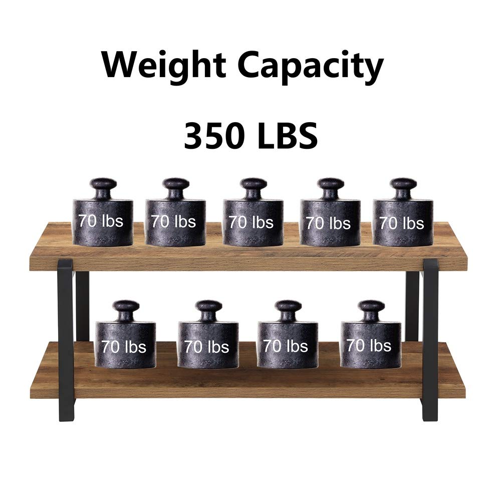 FOLUBAN Entryway Bench, Industrial Shoe Bench for Living Room, Rustic Indoor Shoe Storage Bench Seat, Easy Assembly, Oak 47 inch FOLUBAN