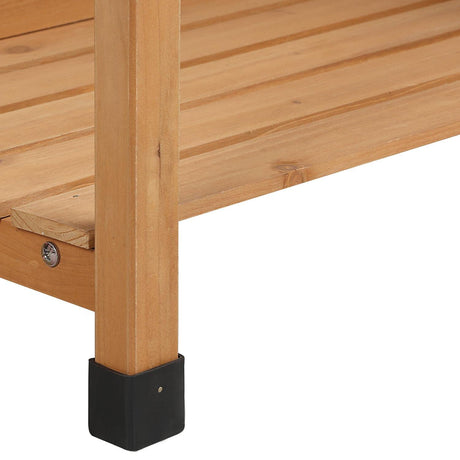 Topeakmart 45.2x17.7x47.6'' (LxWxH) Potting Benches Outdoor Garden Potting Table Work Bench with Removable Sink Drawer Rack Shelves Work Station, Wood Topeakmart