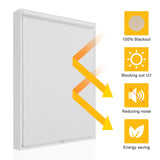 Cordless Cellular Shades Blackout Window Blind, White(Blackout), 33" W x 38" H SBARTAR