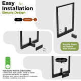 Bamworld Wall Planters for Indoor Plants Metal Wall Plant Holder Plant Hanger Wall Decor Wall-Mounted Wall Hanging Planters Outdoor Plant Rack Black 2 Pack (Patent Design) Bamworld