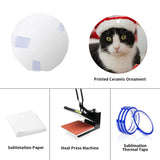 ACRIMAX 20 PCS Sublimation Ceramic Ornament Bulk White 3 Inch Round Blank Hanging Ornament with Gold String for Crafting DIY Personalized Home Decor Bulk ACRIMAX