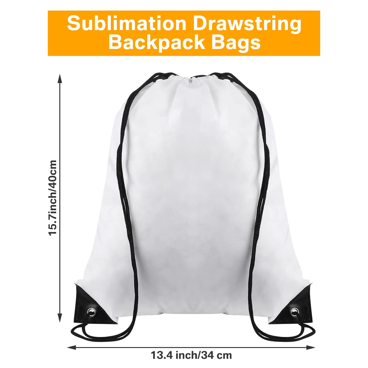 Sieral 30 Pcs Blank Sublimation Drawstring Bags Drawstring Backpack Bulk Heat Press Reusable Sublimation Bags Cinch Bag Sackpack for Gym Sport DIY Craft Operation Christmas, White Sieral