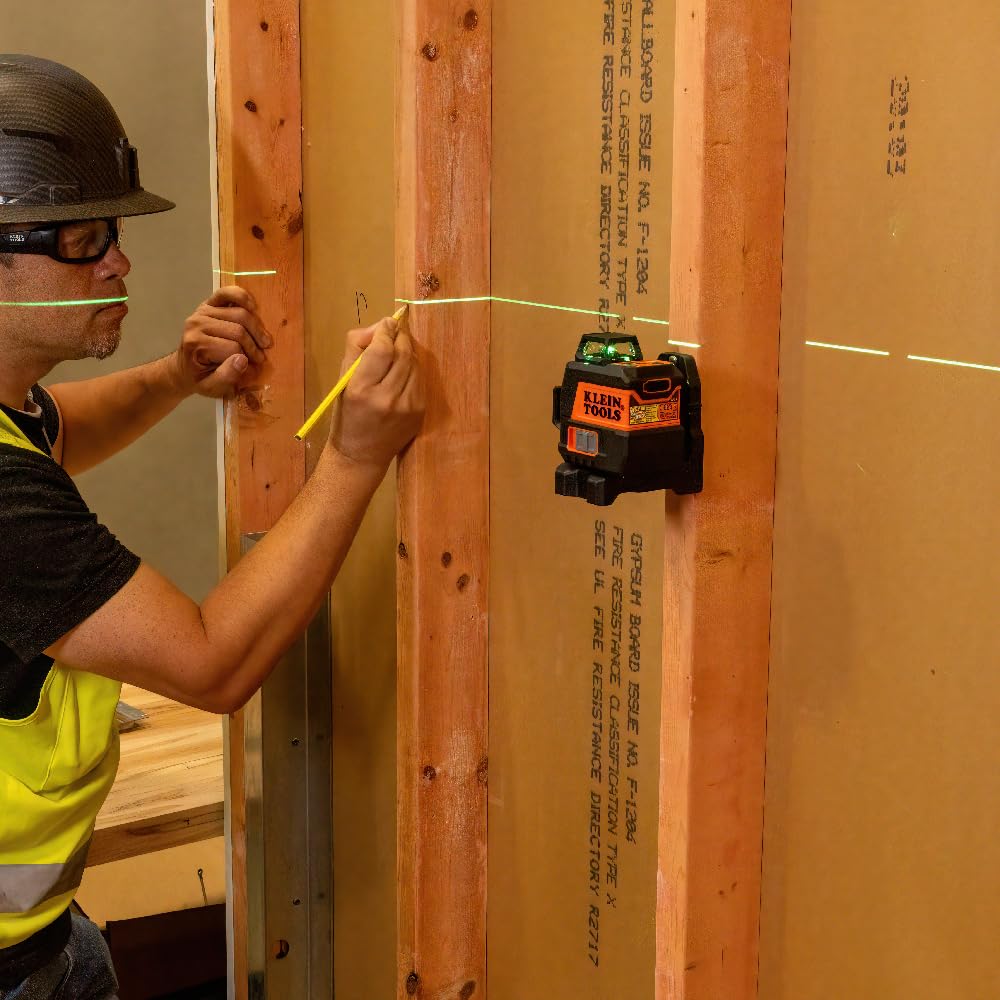 Klein Tools 93CPLG Compact Self-Leveling Laser Level, Bright Green 360-Degree Laser Planes, Rechargeable, Magnetic Mount Klein Tools
